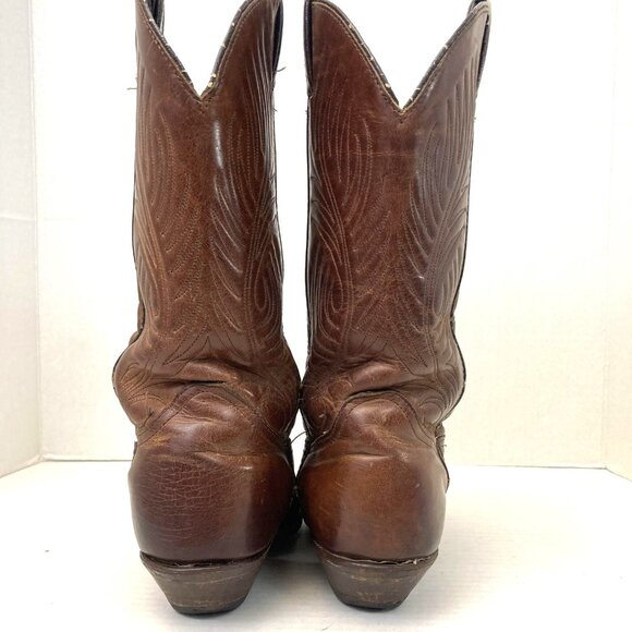 Vintage Code West USA Brown Leather Western Cowboy Boots Womens 7 Pointed Toe - Picture 7 of 16